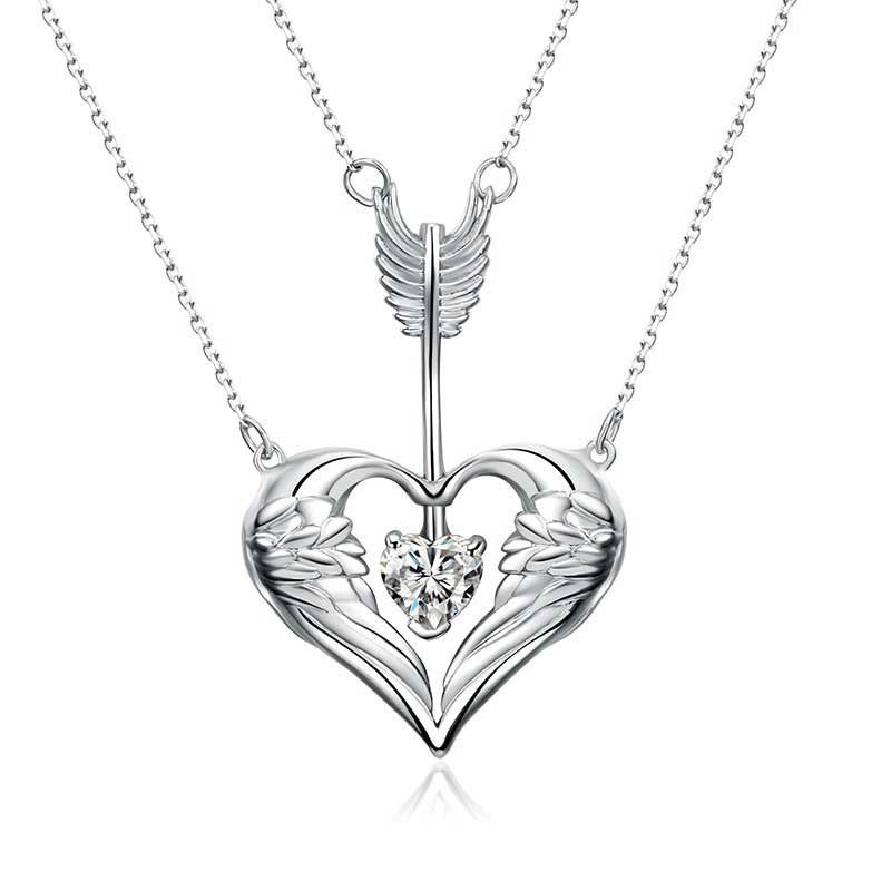 Fashion Arrow Piercing Heart Pendant Multilayer Necklace