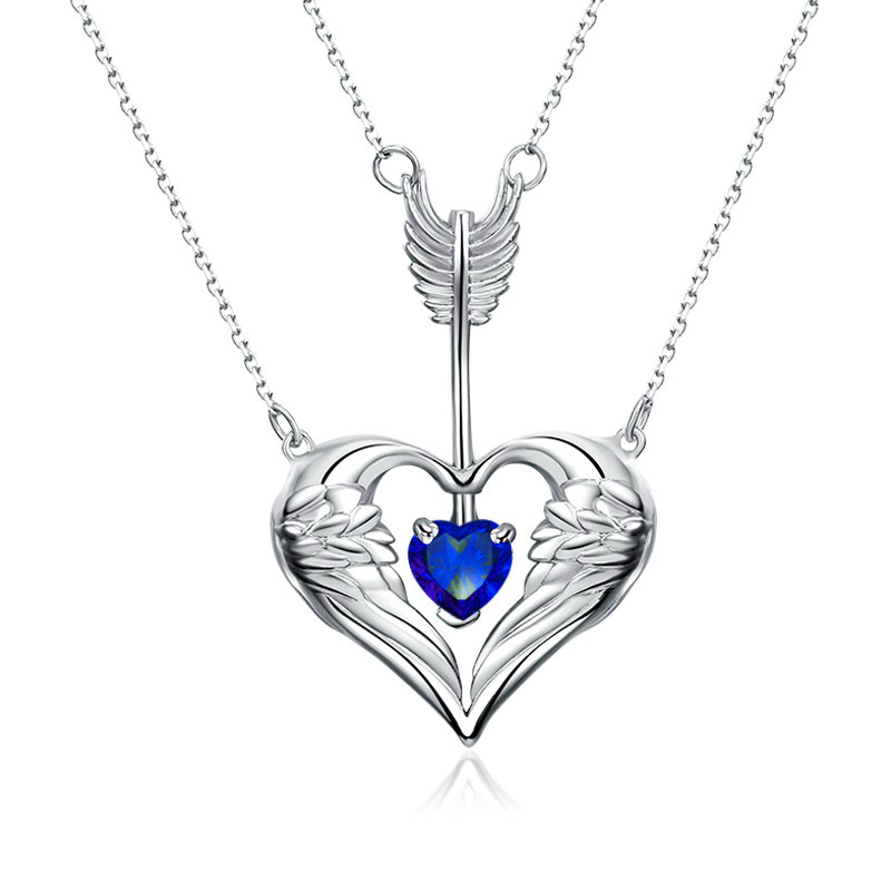 Fashion Arrow Piercing Heart Pendant Multilayer Necklace