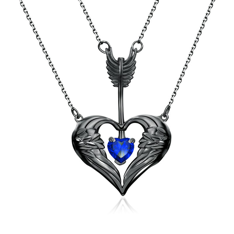 Fashion Arrow Piercing Heart Pendant Multilayer Necklace