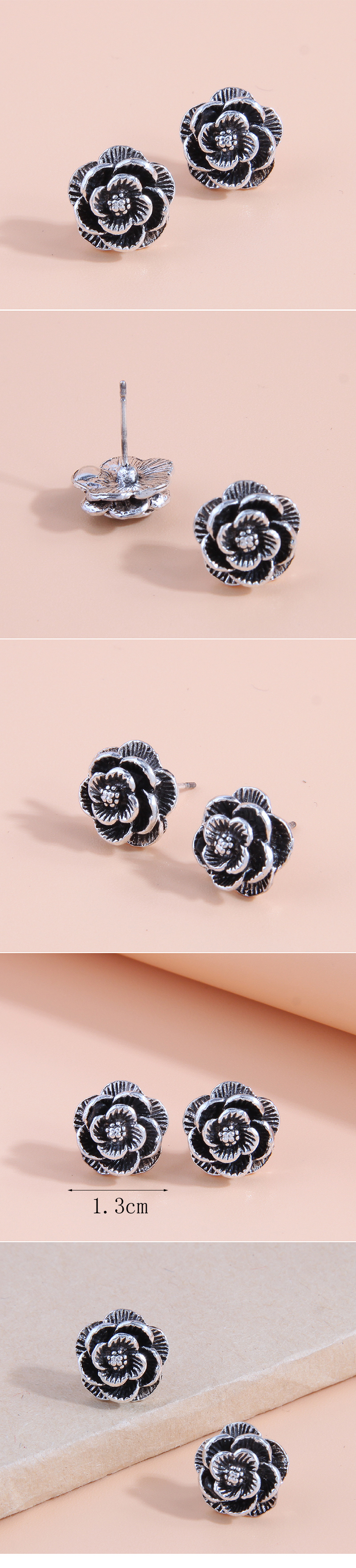 European and American fashion retro simple rose personality earrings