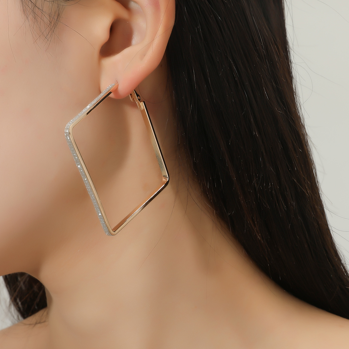 European and American ins fashion trend square earrings temperament Hong Kong style design exaggerated earrings NHIQ715051picture4