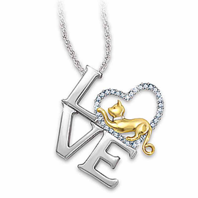 Foreign trade explosion necklace Europe and the United States love diamond letter alloy animal necklace simulation dog pendantpicture1