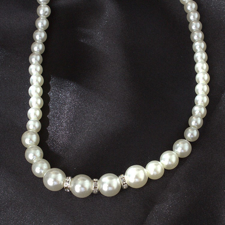 Sweet Rhinestone Pearl Necklace Bracelet Earring Setpicture5