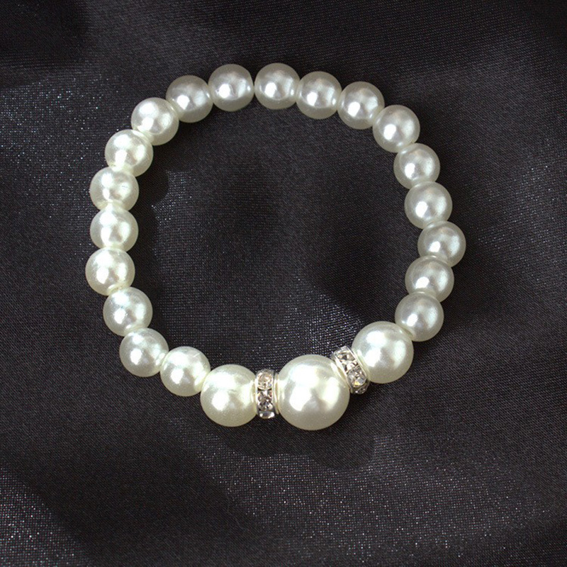 Sweet Rhinestone Pearl Necklace Bracelet Earring Setpicture6