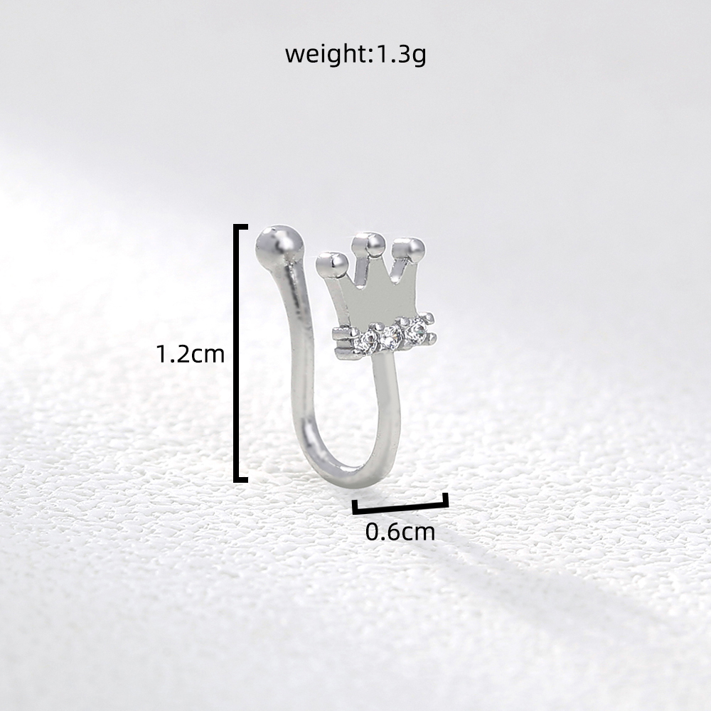 Fashion new jewelry nonpierced false nose ring crown zircon nose ring nose nail onepicture1