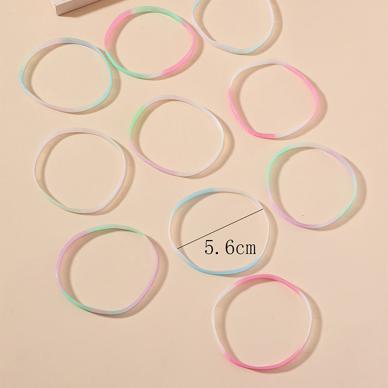 Set of 10 Colorful Silicone Elastic Bracelets Wholesale