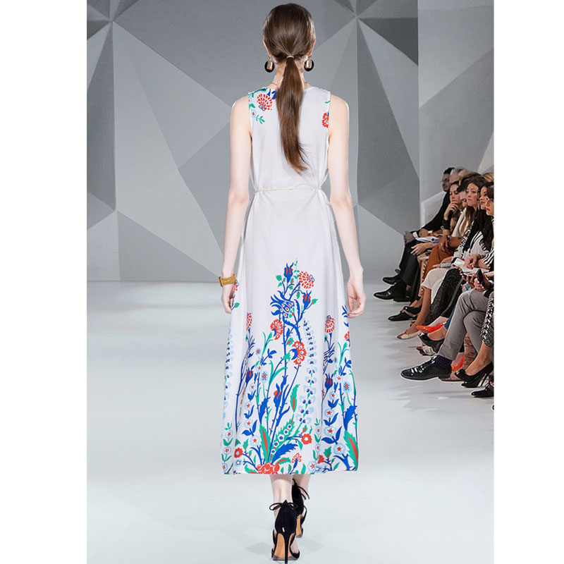 2022 summer new fashion vneck tie print sleeveless dress womens clothingpicture6