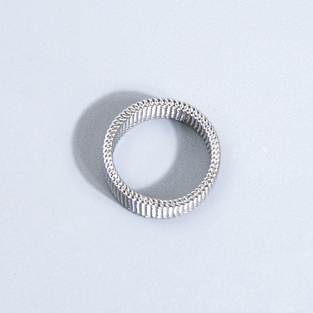 Stainless Steel Simple MultiRows Geometric Thick Ringpicture3