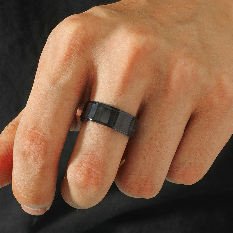 Simple Mens Stainless Steel Geometric Ringpicture1