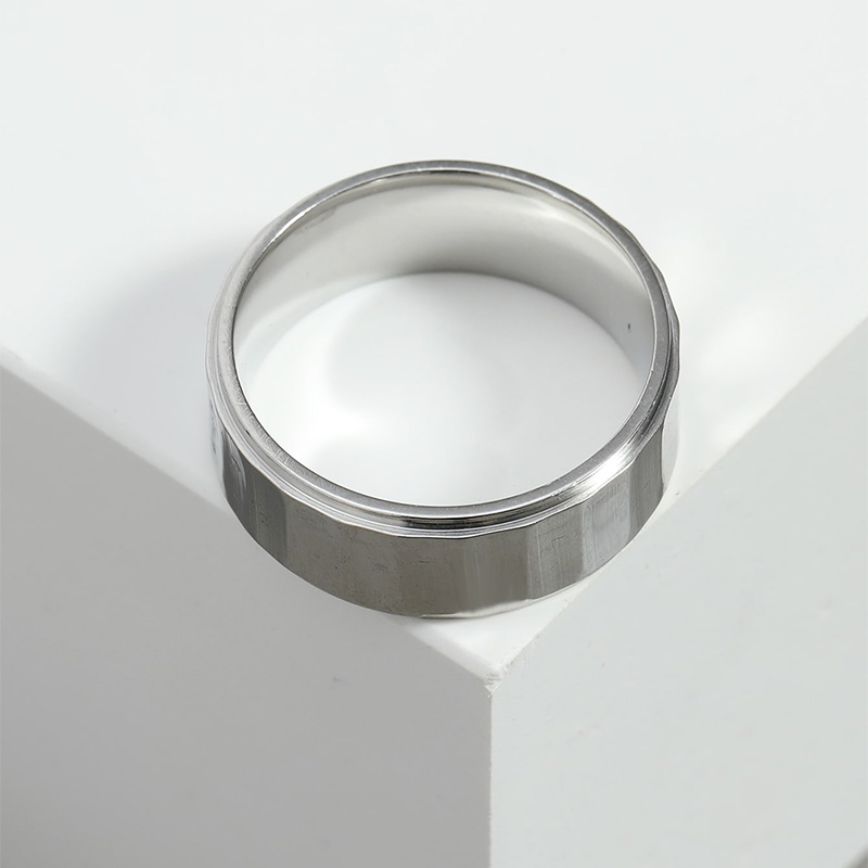 Simple Mens Stainless Steel Geometric Ringpicture5
