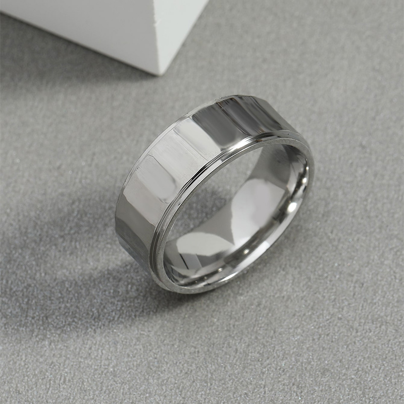 Simple Mens Stainless Steel Geometric Ringpicture6