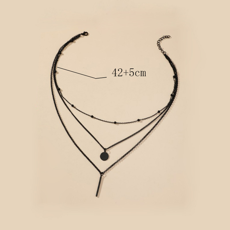 Fashion Round Vertical Pendant Multilayer Necklace