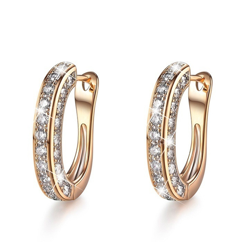 Fashion Full Diamond Rhinestone Ear Buckle Earrings