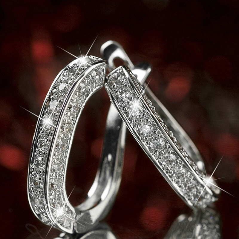 Fashion Full Diamond Rhinestone Ear Buckle Earrings