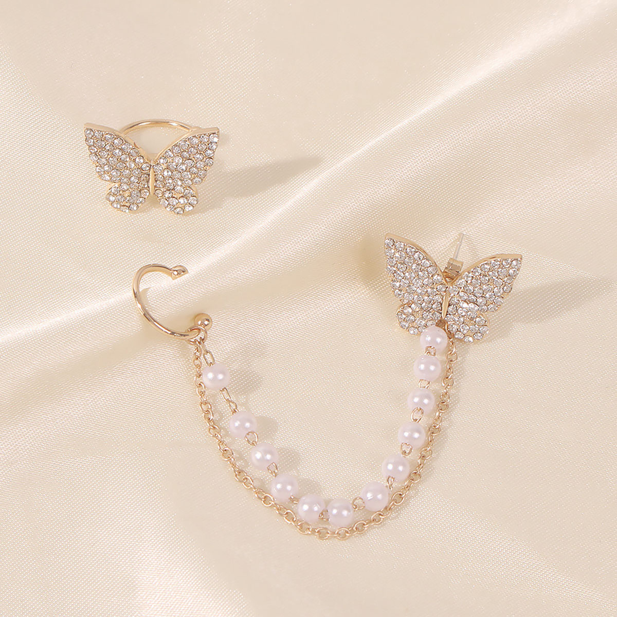 European and American style new fashion earrings butterfly pearl earrings female personality diamond allmatch jewelry earringspicture4