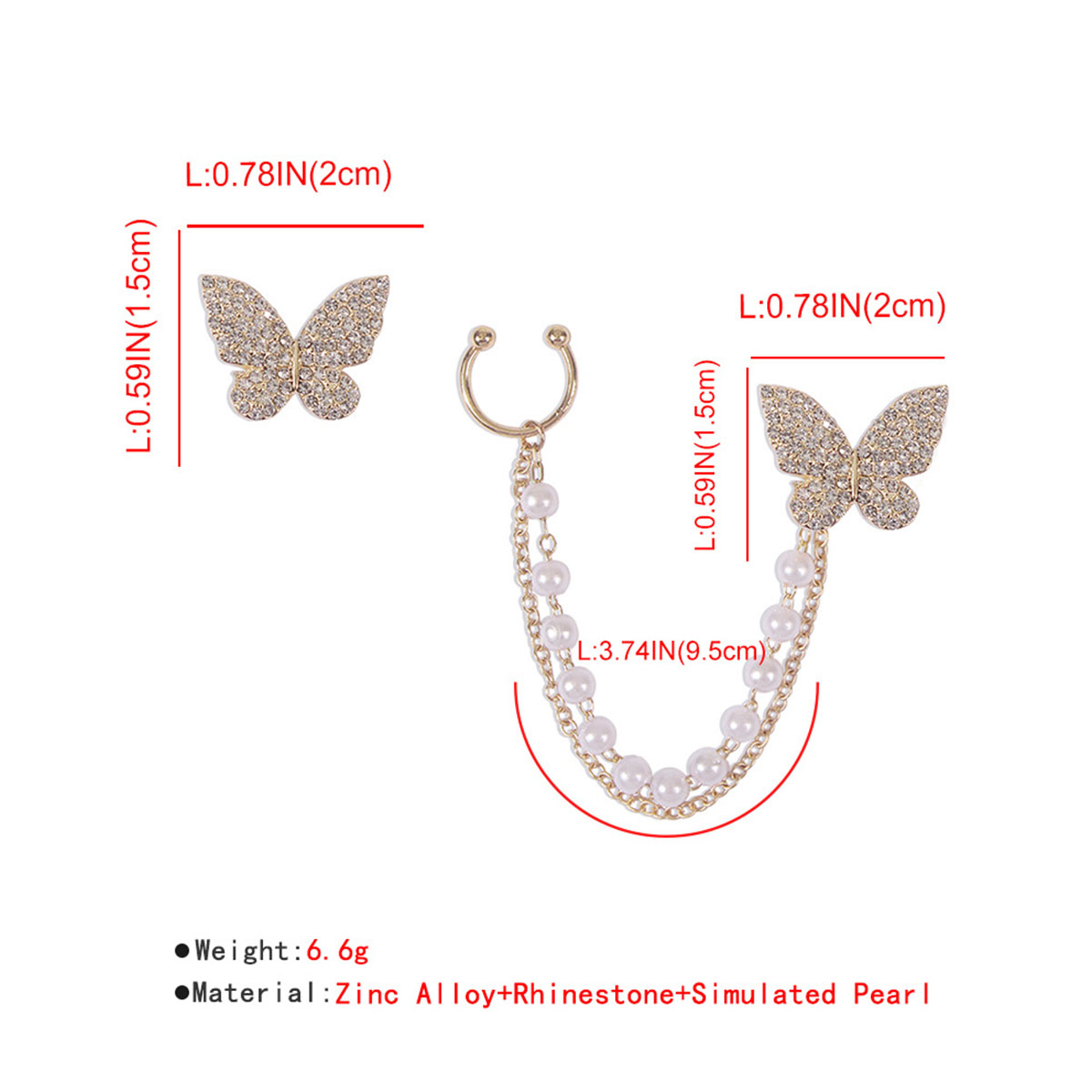 European and American style new fashion earrings butterfly pearl earrings female personality diamond allmatch jewelry earringspicture6
