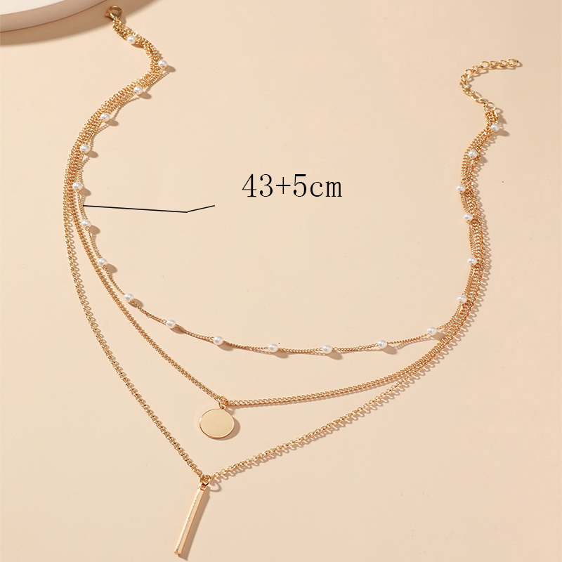 Fashion Jewelry Popular Multilayer Disc Pearl Necklace