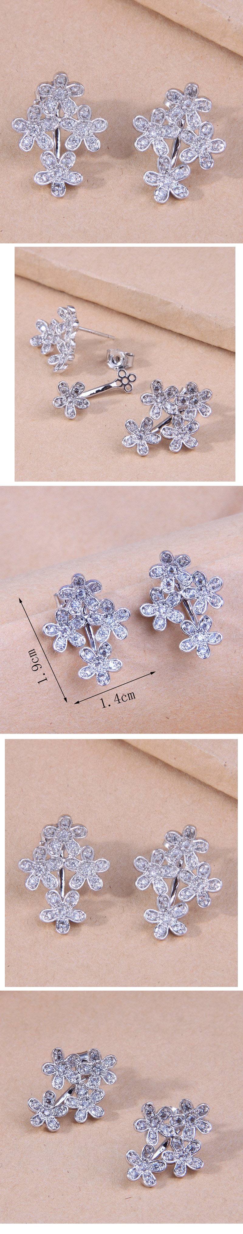 Korean version of fashion inlaid blossoming petals personality temperament earringspicture1