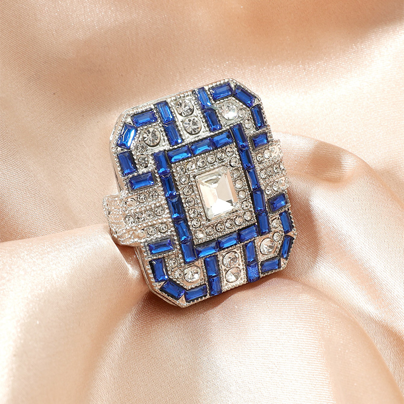 Fashion Jewelry Geometric Square Crystal Gemstone Ring